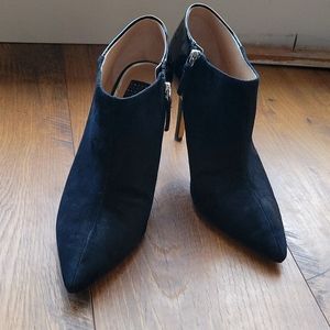 WHBM Suede and Patent Leather Eliza Bootie - size 8.5